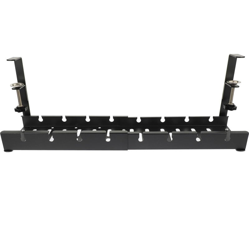 White Desk Cable Tray Wire Organizer Easy Install Cord Holder Compact Office Home Cable Management - Image 2