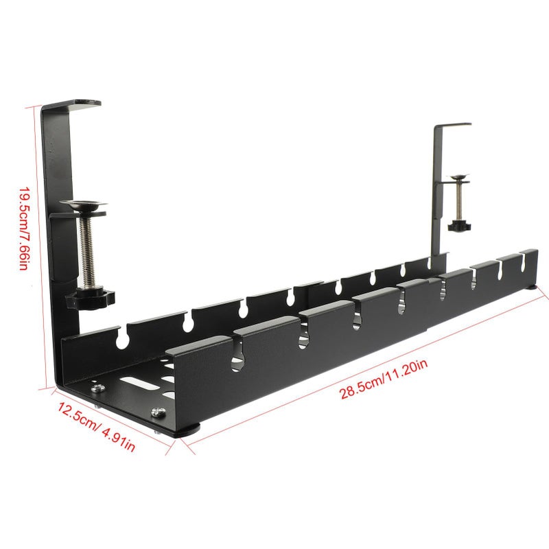 White Desk Cable Tray Wire Organizer Easy Install Cord Holder Compact Office Home Cable Management - Image 3
