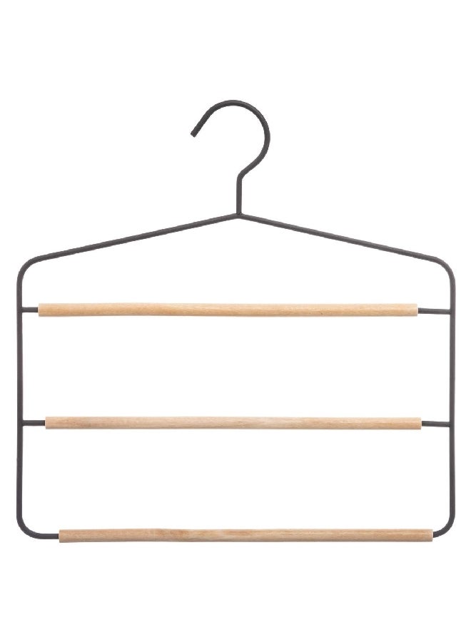 Five Simply Smart 3-Tier Wood and Metal Cloth Hanger Beige and Black 36 x 35 x 1.5 cm 167828 - Image 1