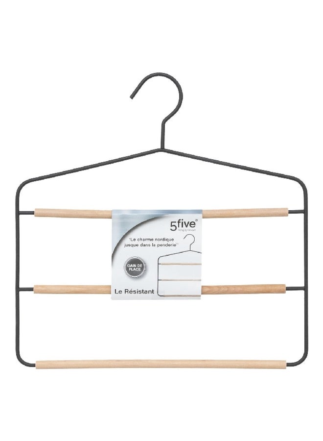 Five Simply Smart 3-Tier Wood and Metal Cloth Hanger Beige and Black 36 x 35 x 1.5 cm 167828 - Image 2