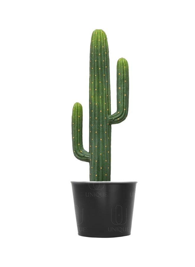 Unique Pots And Plants Cactus Artificial Plant With Yellow Soft Spikes H70CM  - Image 1