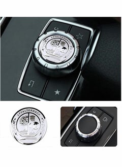 KASTWAVE Metal Modified Center Console Multimedia Control Button Knob Trims Cover Decals Emblems Stickers for Mercedes Benz A B E GLK GLA CLA GLE ML GL Class (29mm Knob, Sliver)  - Image 3