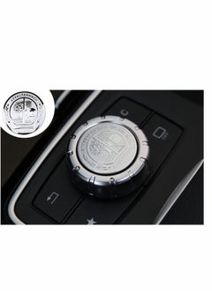 KASTWAVE Metal Modified Center Console Multimedia Control Button Knob Trims Cover Decals Emblems Stickers for Mercedes Benz A B E GLK GLA CLA GLE ML GL Class (29mm Knob, Sliver)  - Image 4