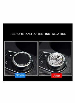 KASTWAVE Metal Modified Center Console Multimedia Control Button Knob Trims Cover Decals Emblems Stickers for Mercedes Benz A B E GLK GLA CLA GLE ML GL Class (29mm Knob, Sliver)  - Image 2