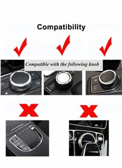 KASTWAVE Metal Modified Center Console Multimedia Control Button Knob Trims Cover Decals Emblems Stickers for Mercedes Benz A B E GLK GLA CLA GLE ML GL Class (29mm Knob, Sliver)  - Image 5