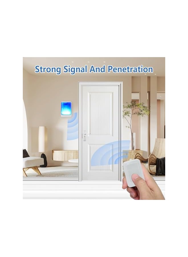 PROMASS promass Loud Flash Doorbell with 7 Colors of Bright Light and 4 Volumes, The Deaf/Hard of Hearing Favorite Music, Ring Doorbell Wireless with Sound LED Flash Door Bell for Home  - Image 4
