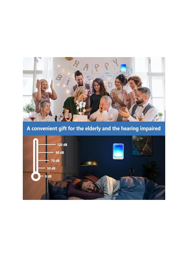 PROMASS promass Loud Flash Doorbell with 7 Colors of Bright Light and 4 Volumes, The Deaf/Hard of Hearing Favorite Music, Ring Doorbell Wireless with Sound LED Flash Door Bell for Home  - Image 2
