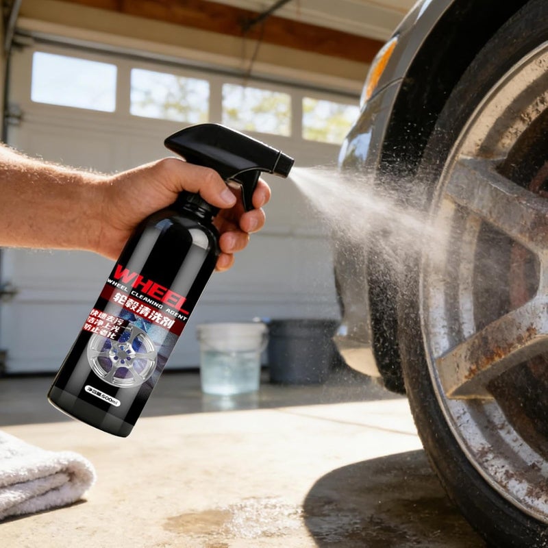 Wheel Rust Remover Spray – 500ml Iron Fallout Cleaner, Advanced Brake Dust Dissolver, Powerful Oxidation Neutralizer, Deep Cleaning Formula | Safe Automotive for Detailers, Restorers - Image 3