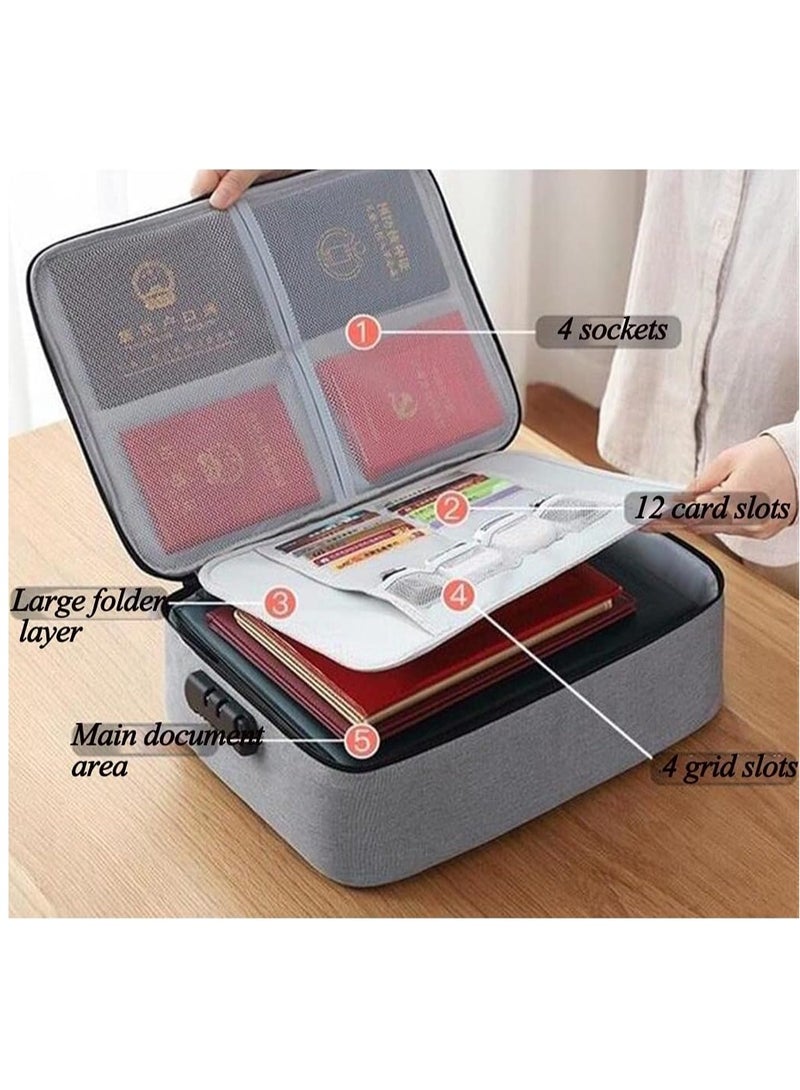 DubaiGallery Large Capacity Fireproof Document Box with Lock File Storage Waterproof Safe Bag - Image 2