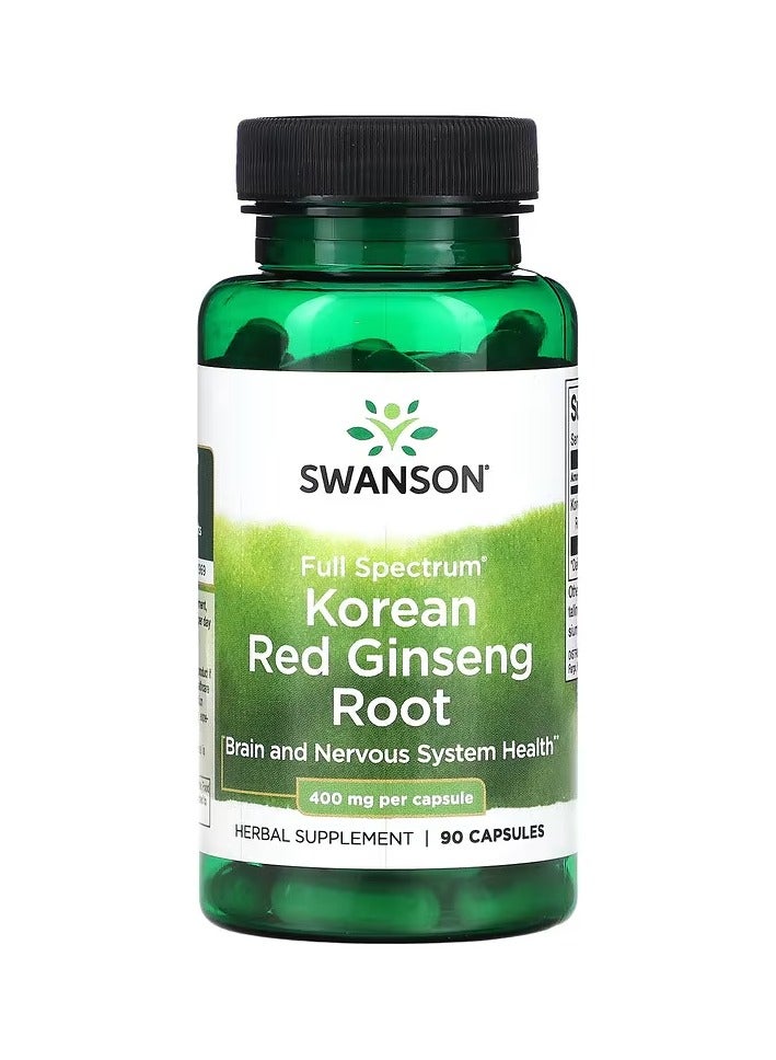 سوانسون جذر الجينسنغ الأحمر الكوري كامل الطيف 400 ملجم - 90 كبسولة