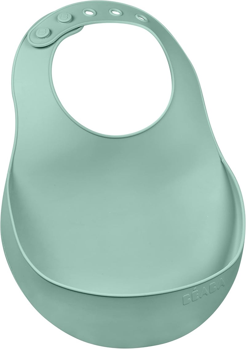 BEABA Béaba Silicone Bib in Sage Green - Image 1