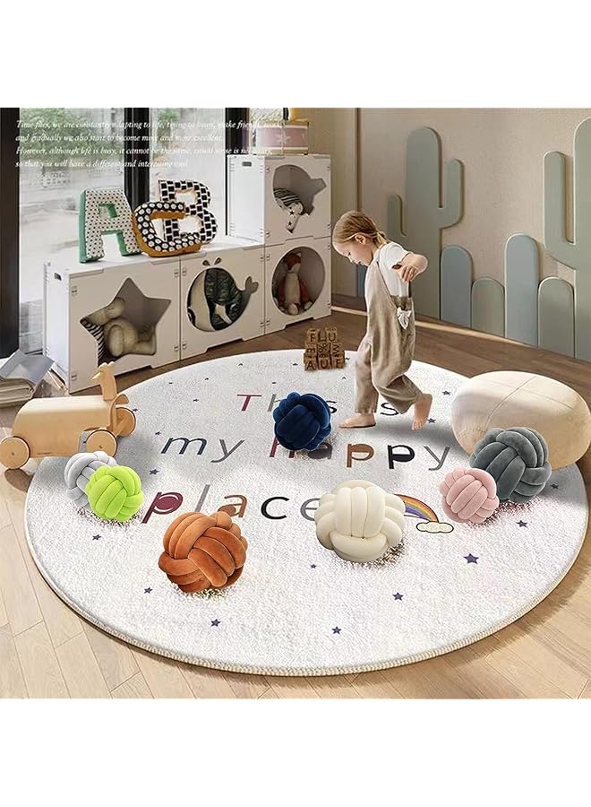 erorex Knot Pillow Ball Pillow Knot Soft Home Decorative Pillows Handmade Knotted Round Pillow Cushion For Decoration Bedroom Living Room Couch Armchair Photography Props Pillow Lvory 27Cm Ivory - Image 5