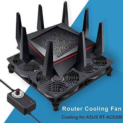 GDSTIME Rounter TV Box Cooling Fan with Speed Control, 182CFM Big Airflow Cooling for ASUS GT/RT-AC5300, Router TV Box Cooling Frame - Image 2