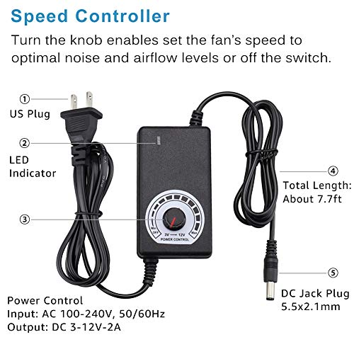 GDSTIME Rounter TV Box Cooling Fan with Speed Control, 182CFM Big Airflow Cooling for ASUS GT/RT-AC5300, Router TV Box Cooling Frame - Image 5