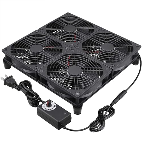 GDSTIME Rounter TV Box Cooling Fan with Speed Control, 182CFM Big Airflow Cooling for ASUS GT/RT-AC5300, Router TV Box Cooling Frame - Image 1