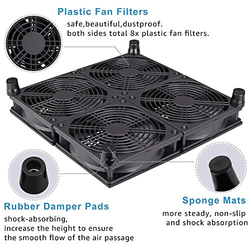 GDSTIME Rounter TV Box Cooling Fan with Speed Control, 182CFM Big Airflow Cooling for ASUS GT/RT-AC5300, Router TV Box Cooling Frame - Image 4