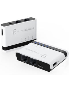 SYOSI Wireless Print Server 2 Port USB 2.0 WiFi Print Server with 100Mbps LAN and Bridge Wired Wireless Standalone Modes Compatible with Windows 10 8 7 XP Mac OS and All RAW Supported Printers  - Image 1