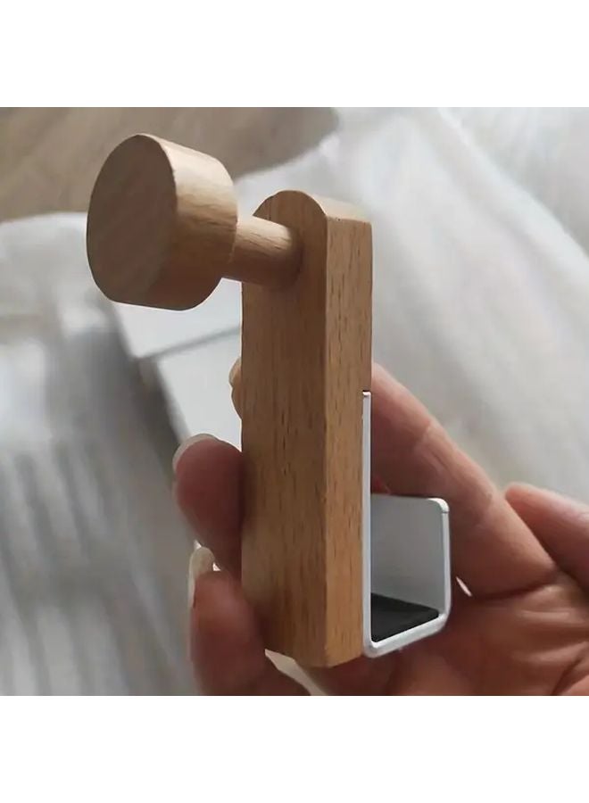 2pcs Natural Wood Over The Door Hook Rack Towel Clothes Coat Organizer - Image 4