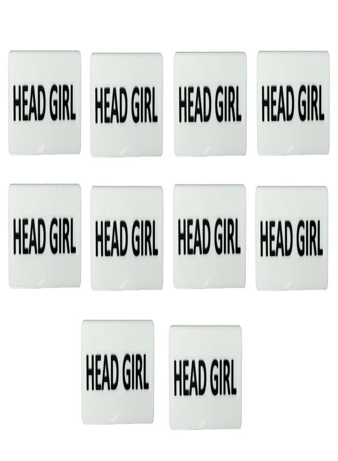 MOREL CLASS HEAD GIRL BADGE IN WHITE ACRYLIC PINBACK USE FOR SCHOOL, COLLEGE CLASSES, OFFICE STAFF, NAME BADGE, YOU CAN CUSTOMIZE BATCH |PACK OF 10| - Image 1