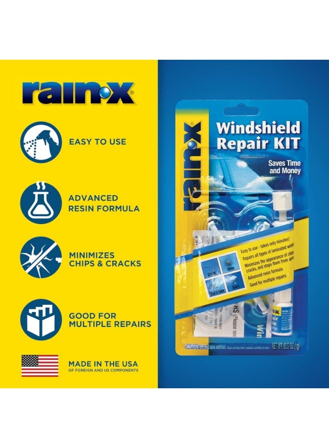 Rain-X 600001 Windshield Repair Kit - Quick And Easy Durable Resin Based Kit for Chips and Cracks, Good For Round Damage Below 1" In Diameter And Cracks Smaller Than 12" In Length, BLUE,YELLOW - Image 3