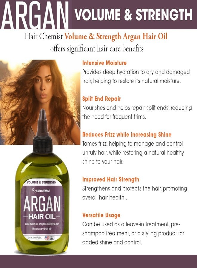 Hair Chemist زيت شعر كيميائي 99% طبيعي لزيادة الحجم والقوة - زيت الأركان 7.1 أونصة - Image 4