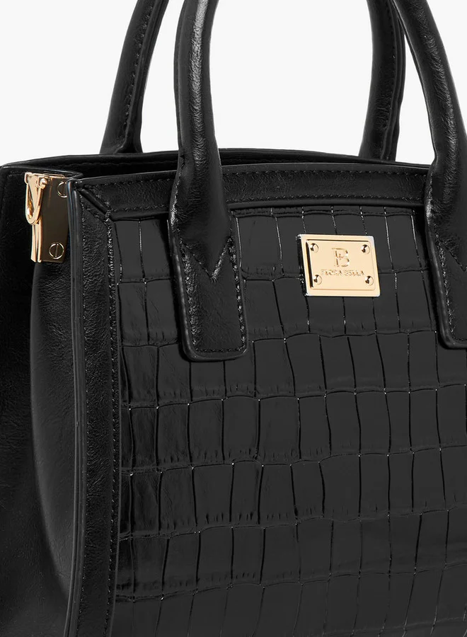 Flora Bella By Shoexpress Textured Tote Bag with Detachable Strap and Zip Closure