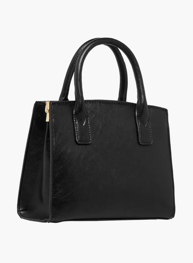Flora Bella By Shoexpress Textured Tote Bag with Detachable Strap and Zip Closure