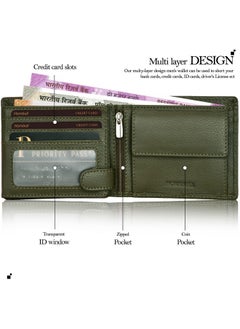 HORNBULL HORNBULL Miller Wallet for Men | Stylist Mens Wallet with RFID Blocking | Wallet Men Genuine Leather Olive Nappa | Gift for Men  - Image 3