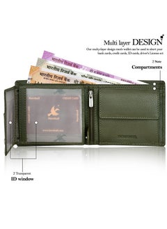 HORNBULL HORNBULL Miller Wallet for Men | Stylist Mens Wallet with RFID Blocking | Wallet Men Genuine Leather Olive Nappa | Gift for Men  - Image 4