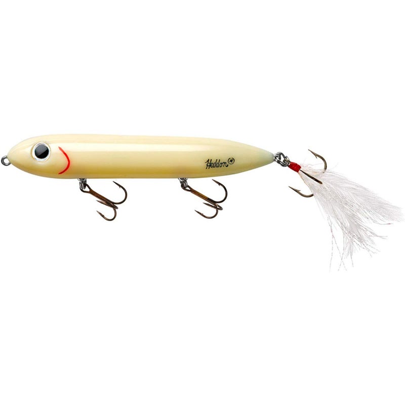 Heddon Super Spook Topwater Fishing Lure for Saltwater and Freshwater, Bone - Feather Dressed, Feather Super Spook Jr (1/2 oz) - Image 3