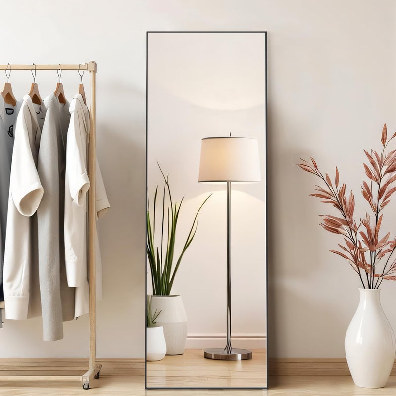 Aidoly Mirror Full Length, Upgraded 16"x59" Body Wall Mirrors with Shatter-Proof Glass, Floor Standing, Hanging or Leaning, Tall Mirror with Stand Aluminum Alloy Frame for Bedroom Cloakroom - Image 2