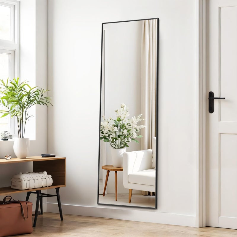 Aidoly Mirror Full Length, Upgraded 16"x59" Body Wall Mirrors with Shatter-Proof Glass, Floor Standing, Hanging or Leaning, Tall Mirror with Stand Aluminum Alloy Frame for Bedroom Cloakroom - Image 4