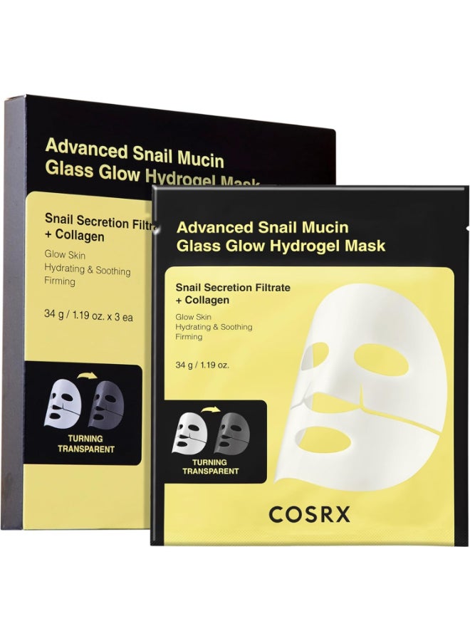 COSRX Advanced Snail Mucin Glass Glow Hydrogel Mask - 3 Pack - Image 1