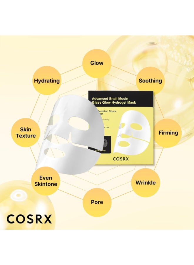 COSRX Advanced Snail Mucin Glass Glow Hydrogel Mask - 3 Pack - Image 5