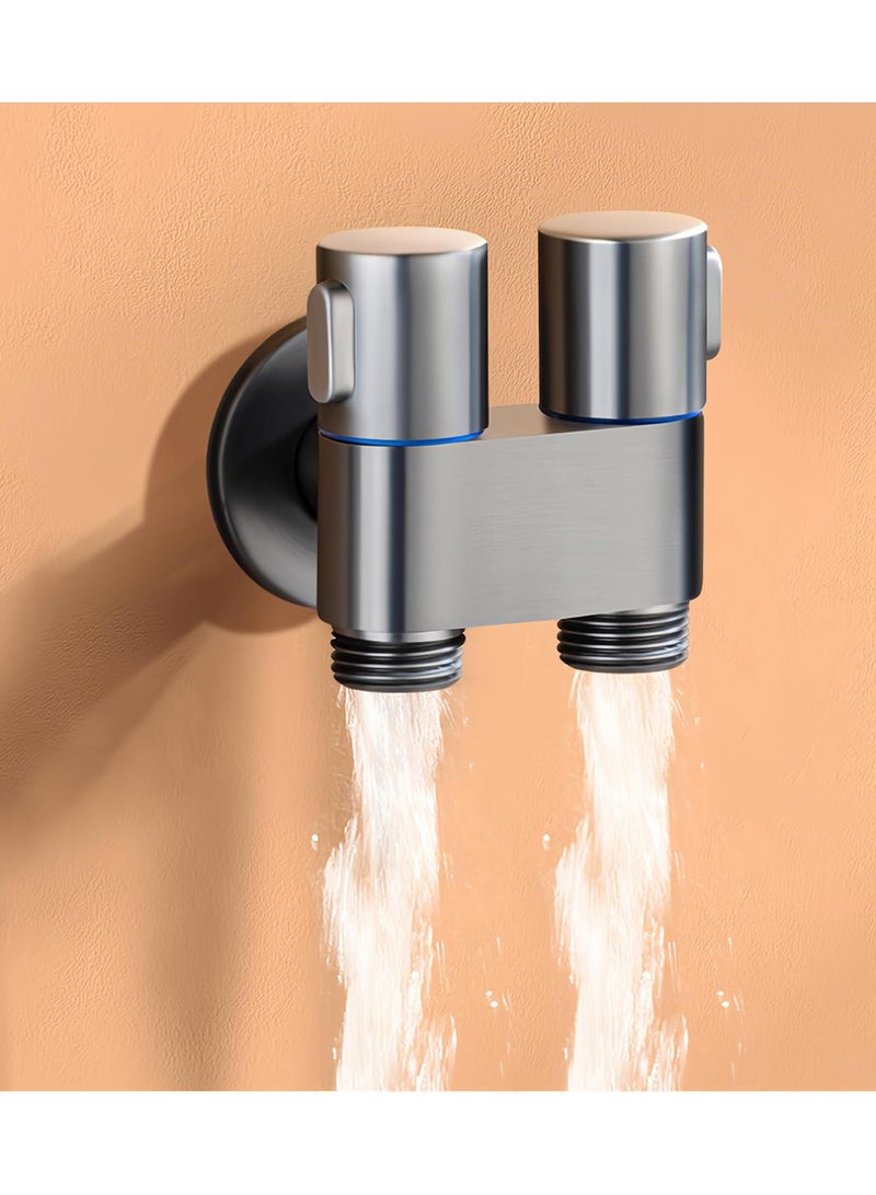 Handheld water spray gun for toilets, dual control valves for 1 inlet and 2 outlets with 78-inch telescopic hose - dual angle control valves, toilet faucet sprayer kit, toilet cleaning water gun - Image 4