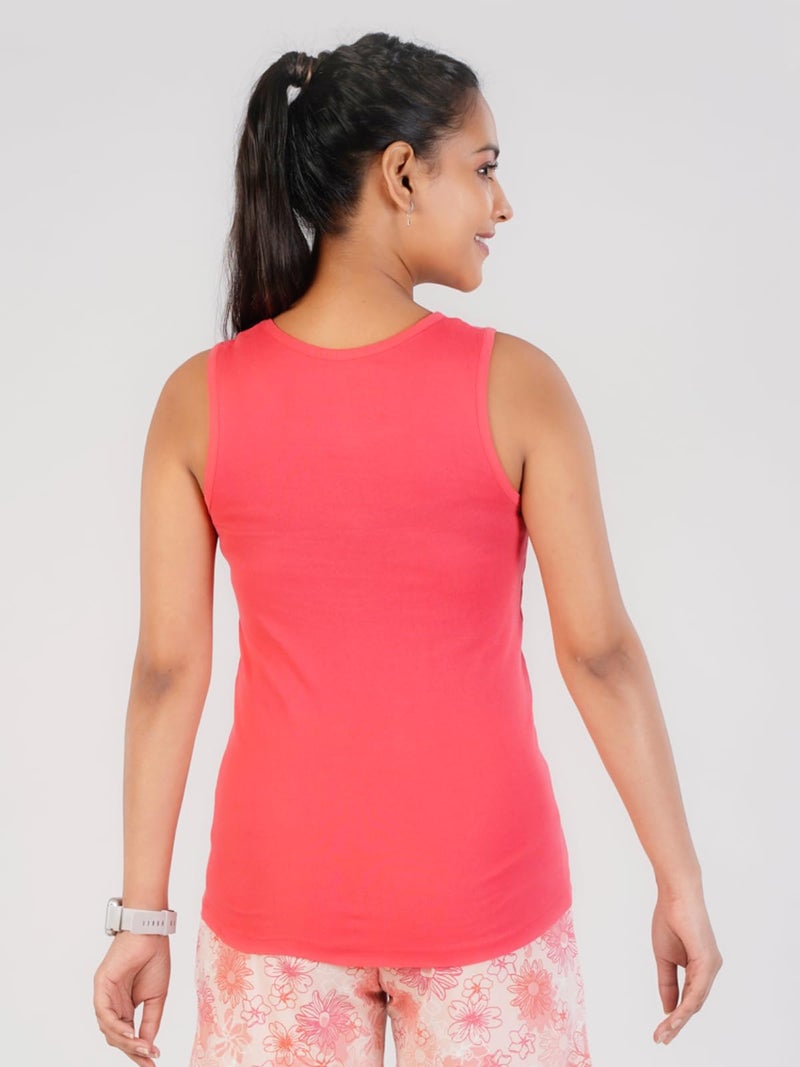 Rupa Colors Playsure Solid 100% Combed Cotton Rib Fabric, Women's Tank Top, Sleeveless Pack of 1 - Image 4