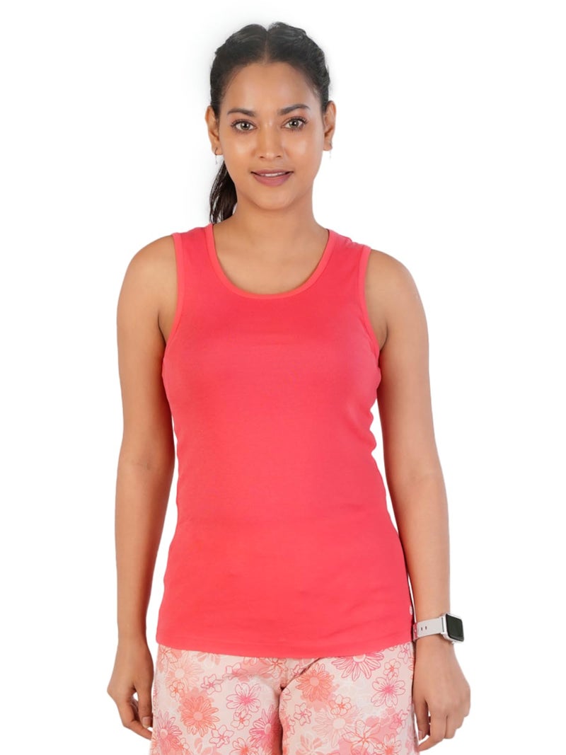 Rupa Colors Playsure Solid 100% Combed Cotton Rib Fabric, Women's Tank Top, Sleeveless Pack of 1 - Image 1