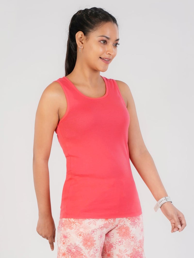 Rupa Colors Playsure Solid 100% Combed Cotton Rib Fabric, Women's Tank Top, Sleeveless Pack of 1 - Image 3