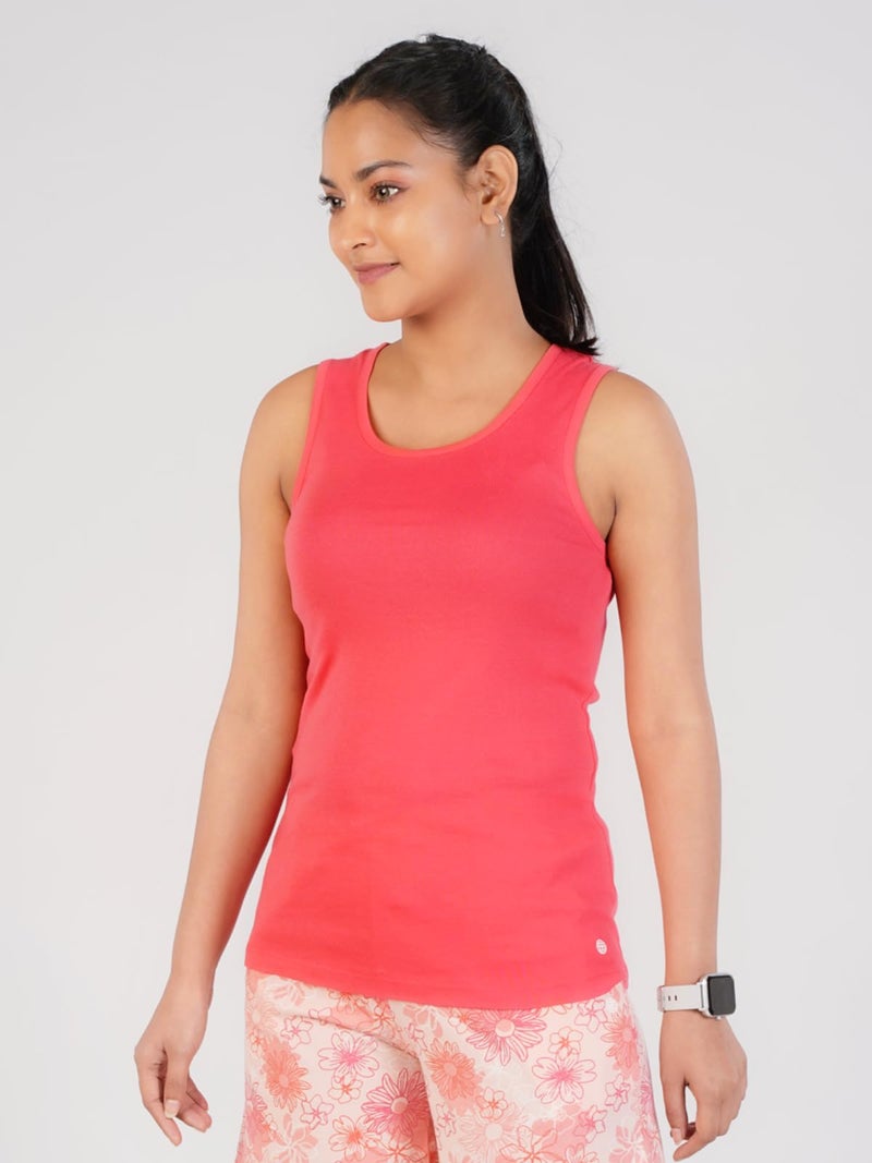 Rupa Colors Playsure Solid 100% Combed Cotton Rib Fabric, Women's Tank Top, Sleeveless Pack of 1 - Image 2