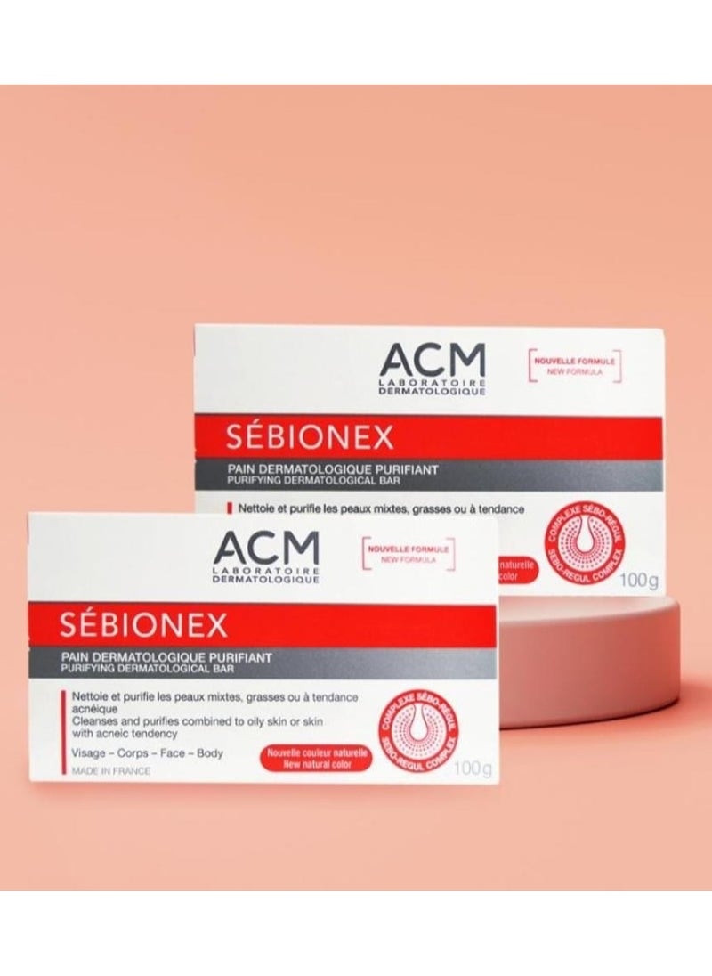 ACM Acm Sebionex Pack Of 2 Purifying bar 100g  - Image 2