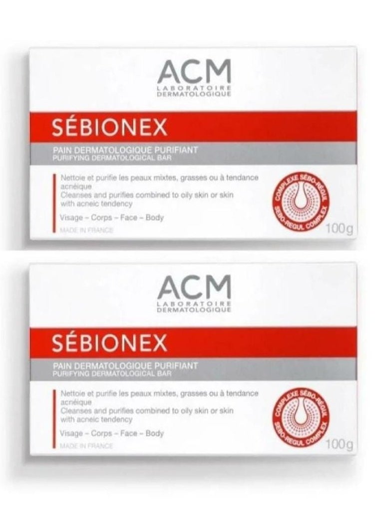 ACM Acm Sebionex Pack Of 2 Purifying bar 100g  - Image 1