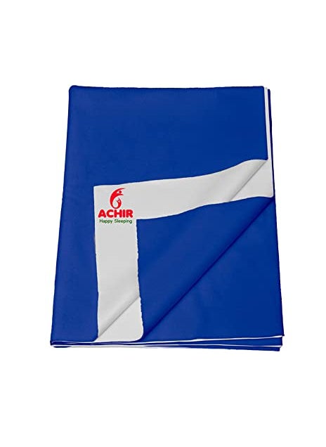 ACHIR ACHIR Waterproof Cotton Dry SheetBed ProtectorAbsorbent Mat Medium 70 cm x 100 cm Navy Blue  - Image 1