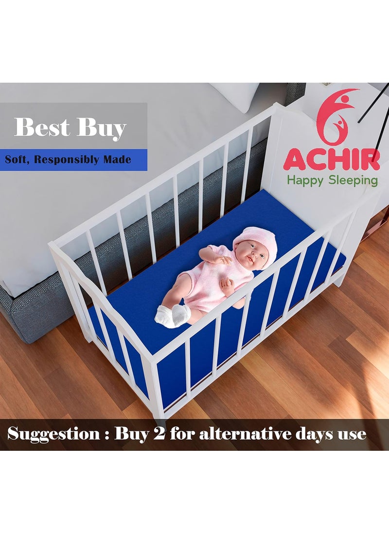 ACHIR ACHIR Waterproof Cotton Dry SheetBed ProtectorAbsorbent Mat Medium 70 cm x 100 cm Navy Blue  - Image 3