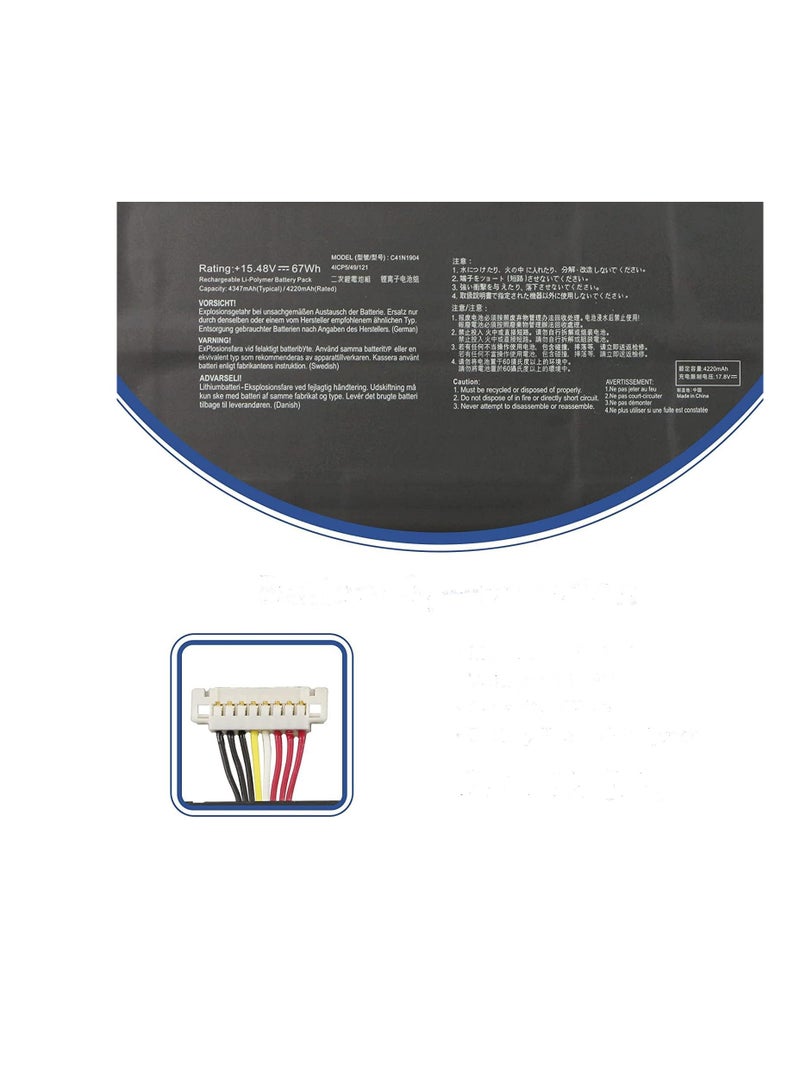 Terabyte بطارية لابتوب 15.48 فولت 55 واط/4 خلايا C41N1904 C41N1904-1 متوافقة مع Asus Zenbook Flip 13 UX363EA UX363JAUI - Image 3