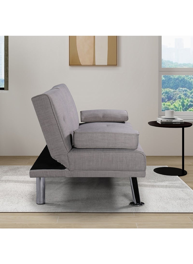 Home Box Linda 3-Seater Fabric Sofa Bed with 2 Cupholders 78 x 78 x 168 cm  - Image 3