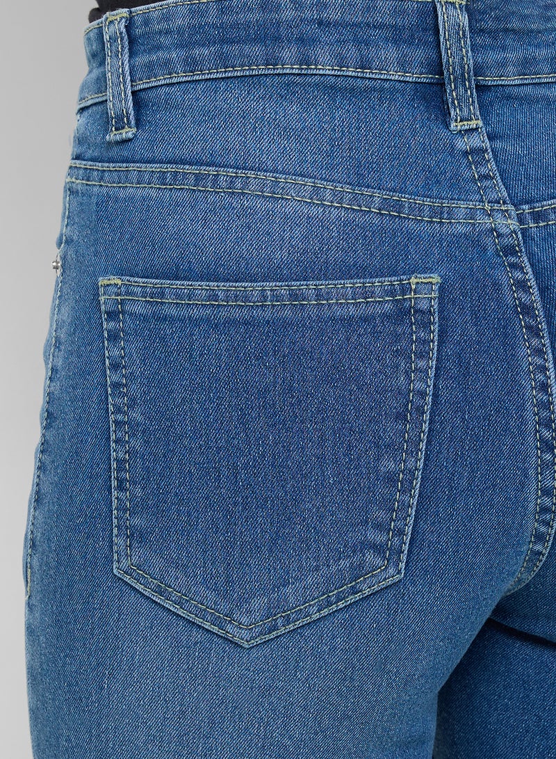 Ginger Distressed Mid Rise Skinny Jeans - Image 5