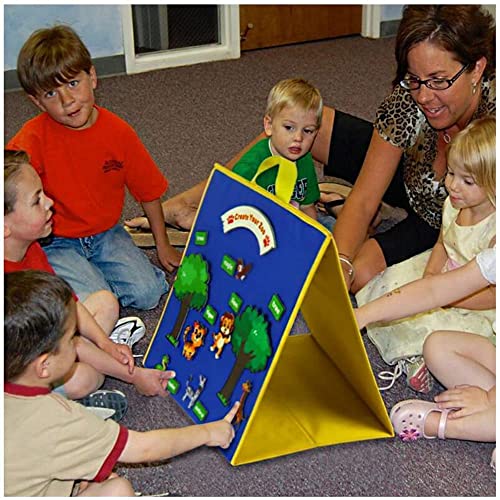 Topwon Felt Board Folding Flannel Playboard Preschool Toddler Stories Boards Animal Story Learning DoubleSide Stand Flannel Board Not Including Animal Felt - Image 5