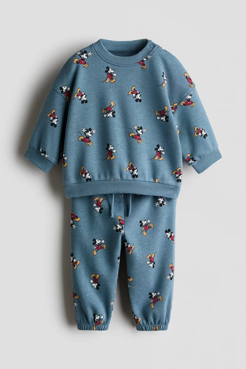 H&M 2-piece printed sweatshirt set