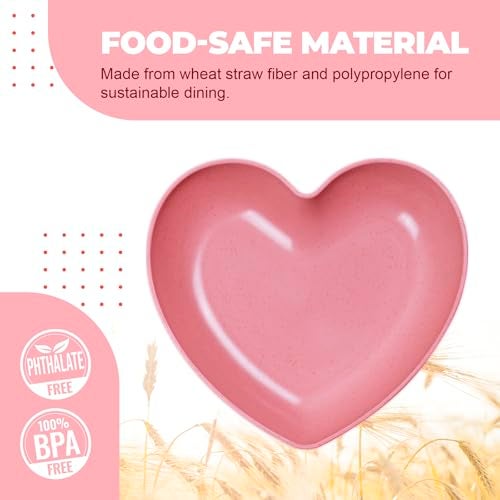 MATICAN Heart Shaped Plates, 10-Pack Pink Heart Shaped Dinner Plates Dinnerware Dishes for Valentine's, Birthdays, Bridal Showers, Baby Showers, 5.9 x 5.3 x 1.2 Inches - Image 3