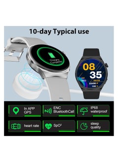 BLACK SHARK Black Shark S1 Smart Watch 1.43'' AMOLED Screen, 10 Days Battery Life, IP68 Waterproof, Health Monitoring, Wireless Charging – Silver  - Image 4